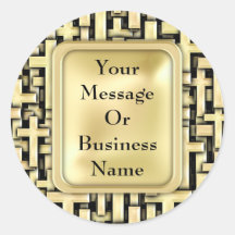 Golden Crosses Round Sticker