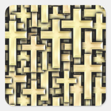 Golden Crosses Stickers