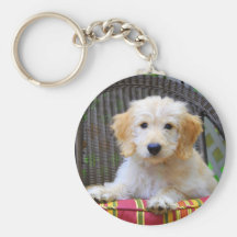 Golden Doodle Puppy Keychain