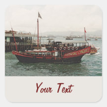 Golden Dragon Ferry Hong Kong Square Stickers