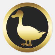 GOLDEN DUCK ROUND STICKER