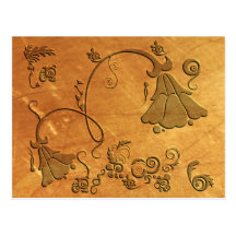 Golden Floral (black finish) Postcards