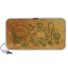 Golden Floral (green finish) Speakers