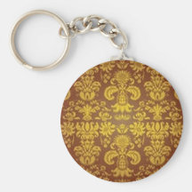 Golden floral pattern keychains
