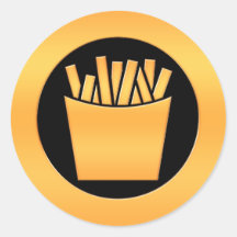 Golden French Fries Stickers