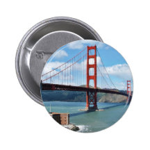 Golden Gate Bridge And Fort Point In San Francisco Pinback Button