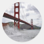 Golden Gate Bridge In San Francisco Seen From Fort Round Sticker