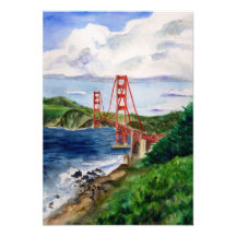Golden Gate Bridge Painting Invite Cards