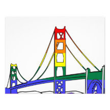 Golden Gate Bridge Rainbow Pride Personalized Invitations