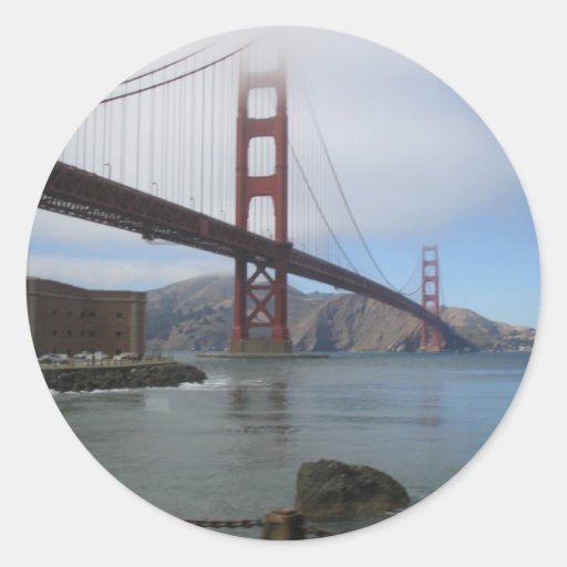 Golden Gate Bridge Round Stickers