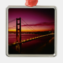 Golden Gate Bridge, San Francisco, California, 5 Christmas Tree Ornament