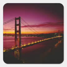 Golden Gate Bridge, San Francisco, California, 5 Square Sticker