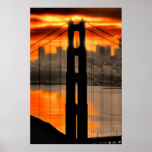 Golden Gate Tower Sunrise Poster