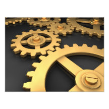 Golden Gears Working Together Art Photo