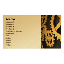 Golden Gears Working Together Business Card