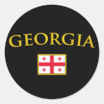 Golden Georgia Round Stickers