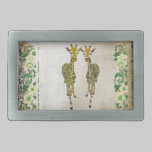 Golden Giraffes Jade Floral Belt Buckle belt buckles