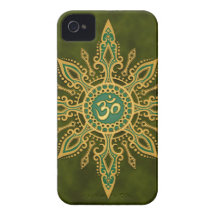 Golden Green Aum Star Case-Mate iPhone 4 Case