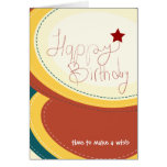 Golden Happy birthday greeting card cards