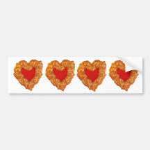 Golden Heart Bumper Stickers