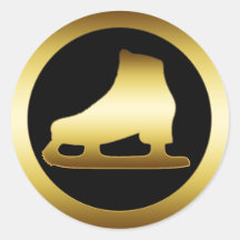 GOLDEN ICE SKATE STICKER