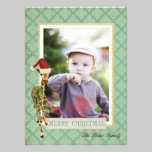 Golden Jade Giraffe Christmas Photo Card invitations