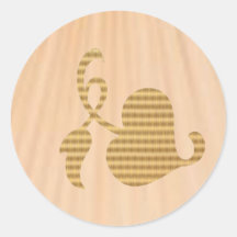 Golden Jewel Exotic - Artist Created Acrylic Look Round Stickers