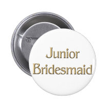 Golden Junior Bridesmaid button buttons