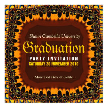Golden Lace Graduation Invitation