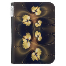 Golden Leaf Fractal Kindle Keyboard Cases