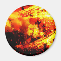 Golden Light Abstract Radial Design Style Royal Ri Refrigerator Magnet