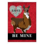Golden Llama  Be Mine Greeting Greeting Card
