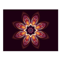 Golden Lotus Fractal Postcard