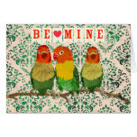 Golden Love Birds Valentines  Card
