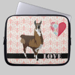 Golden Love Llama Pink Damask Computer Sleeve laptop sleeves