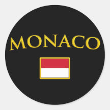 Golden Monaco Round Sticker