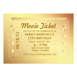 Golden Movie Ticket invitations