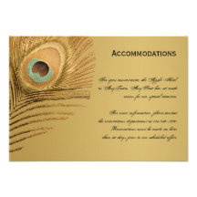 Golden Peacock Accomodations Card Invite