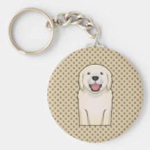 Golden Retriever Cartoon Keychain