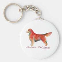 Golden Retriever in living colour Keychain