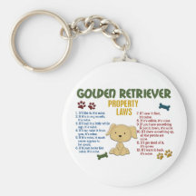 Golden Retriever Property Laws 4 Keychain