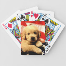 Golden Retriever Puppy Dog Playing Cards