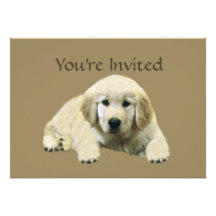 Golden Retriever Puppy Invitation