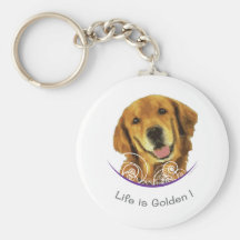 Golden Retriever Smile! Life is Golden! Key Chains