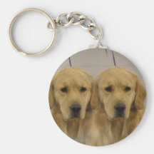 Golden Retriever Twins Keychain