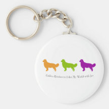 Golden Retrievers Colour My World With Joy Key Chains