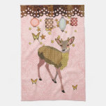 Golden Rose Deer Starry Night MoJo Kitch Hand Towel