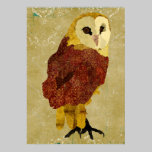 Golden Ruby Owl Art Poster posters