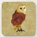 Golden Ruby Owl Coaster cork coasters