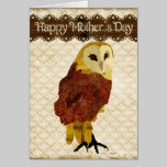 Golden Ruby Owl Mother's Day Card cards